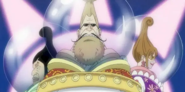 I draghi celestiali posano in One Piece