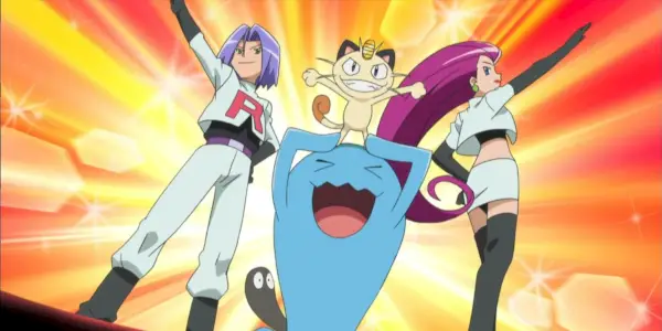 Pokemon: Team Rocket pózuje s Wobbuffetom.