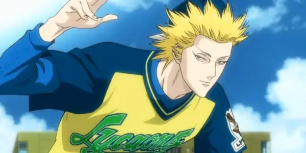 One Outs Toua Tokuchi vo svojej baseballovej uniforme nadhadzovania