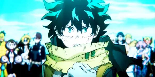 Deku so svojimi priateľmi počas poslednej vojny