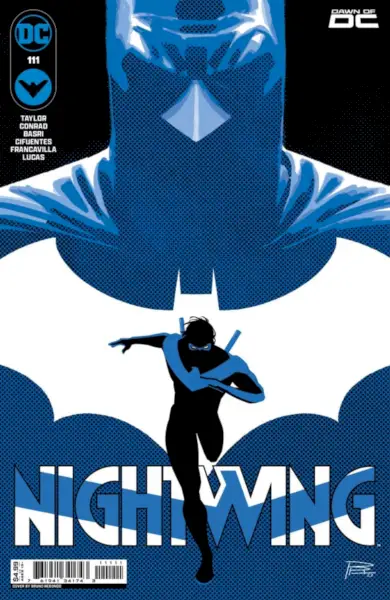 Nightwing #111 avec Dick Grayson et la sillouette de Batman
