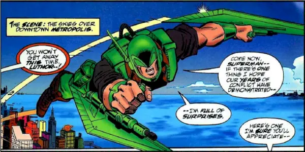 lex luthor sorvola la metropoli