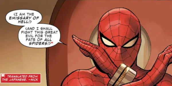 toei japanske edderkoppemand Takuya Yamashiro taler i Marvel-tegneserier