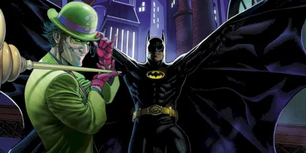 Michael Keaton Batman 89 med Riddler