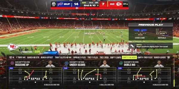 Možnosti hry v Madden 24.