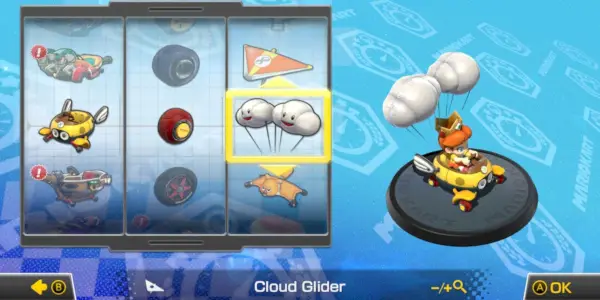 Mario Kart Baby Daisy Biddybuggy Roller und Cloud Glider
