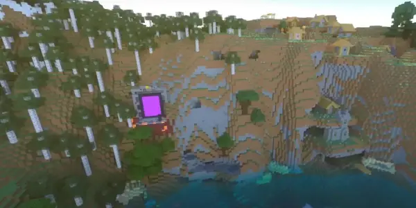 Minecraft Village und Nether Portal von