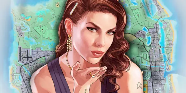 Donna GTA davanti alla mappa