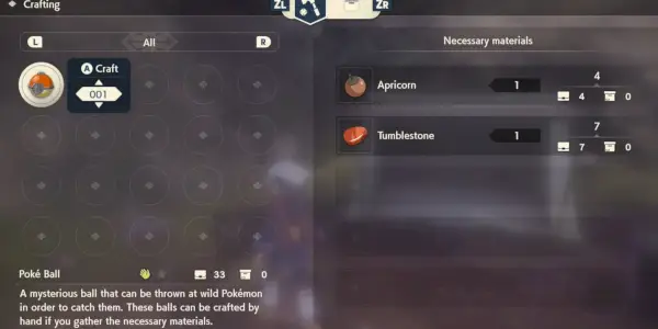 Pokemon Legends Arceus Crafting