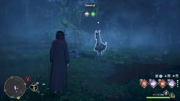 Hogwarts Legacy Player nærmer sig Tamed Mand Thestral