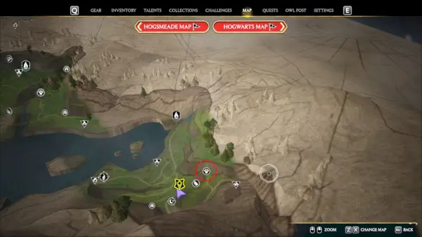 Hogwarts Legacy Marunweem Lake Thestral Den Kort Placering