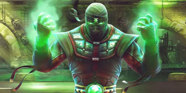 Ermac ve svých rukou drží magii duše v Mortal Kombat 9 (2011)