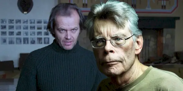 Delt billede af Jack Nicholson i The Shining og Stephen King