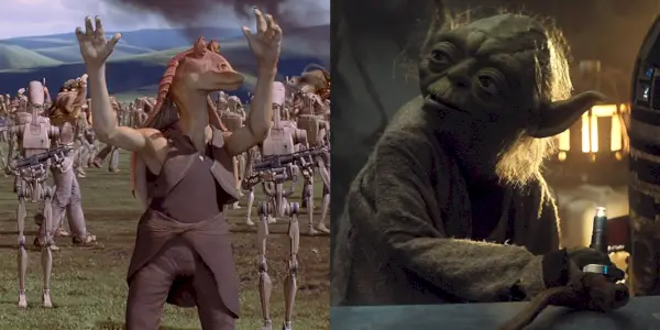 Delt bilde av Jar Jar og Yoda fra Star Wars