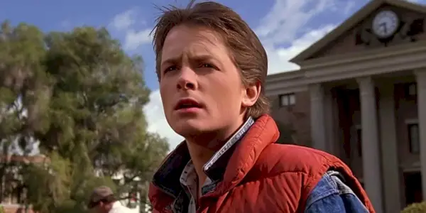 Une image de Marty sérieux dans Retour vers le futur