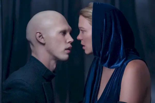 austin butler som feydrautha harkonnen, lea seydoux som lady margot fenring, klit del to