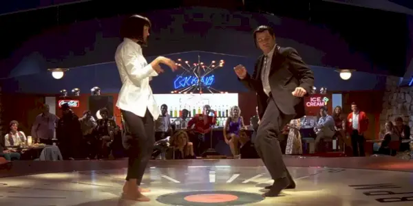 Uma Thurman a John Travolta ako Mia a Vincent v tanci Pulp Fiction
