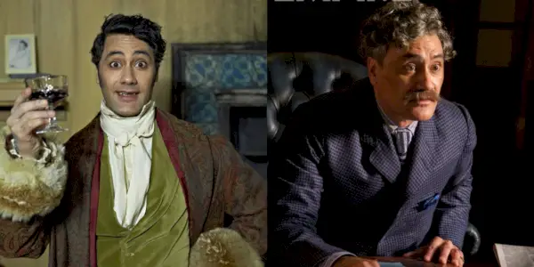 Image divisée montrant Taika Waititi dans What We Do in the Shadows et The Electrical Life of Louis Wain.