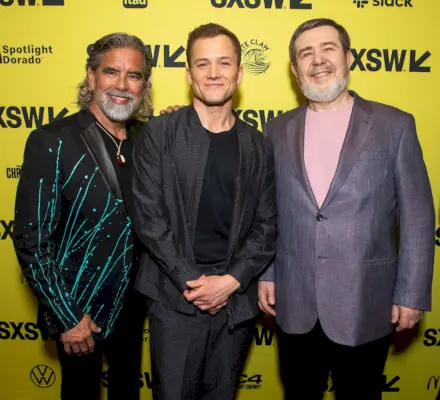 Henk Rogers, Taron Egerton et Alexey Pajitnov