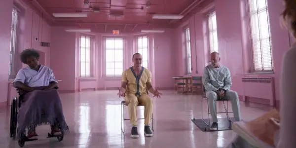 James McAvoy, Samuel L Jackson e Bruce Willis in un ospedale psichiatrico a Glass