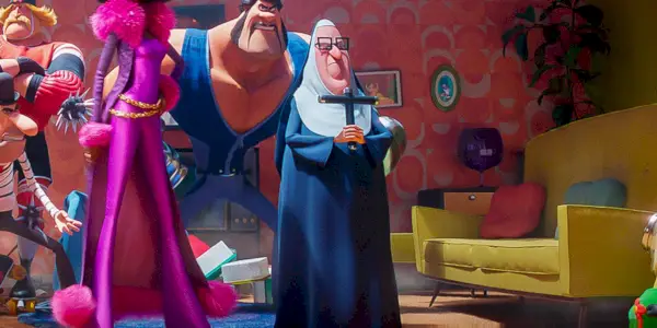 nonne-chuck i Minions The Rise of Gru med The Vicious 6