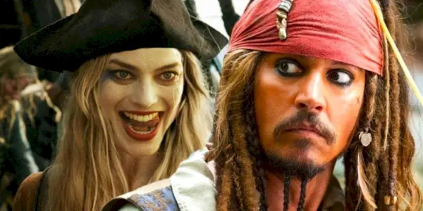 Piraci z Karaibów Jack Sparrow i Margot Robbie jako pirat