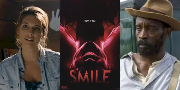 Połączone zdjęcie Roba Morgana z plakatu Smile i Caitlin Stasey