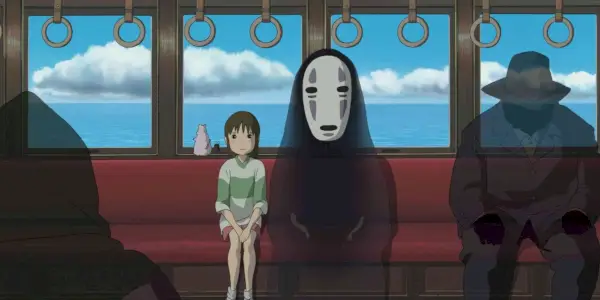 Chihiro a No face vo vlaku v Spirited Away