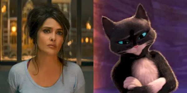 Salma Hayek aux côtés de Kitty Softpaws du Chat Botté The Last Wish