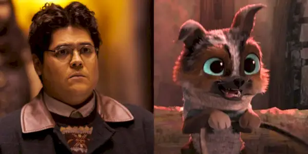 Harvey Guillen aux côtés de Perrito du Chat Potté Le Dernier Vœu