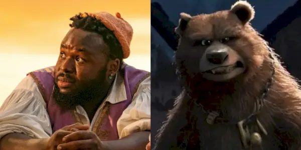 Samson Kayo côte à côte avec Bébé Ours du Chat Botté : Le Dernier Vœu