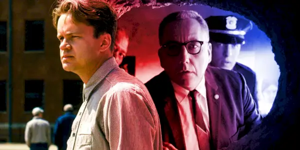 Shawshank Redemption에서 터널을 통해 바라보는 Andy와 Warden Norton의 맞춤 이미지