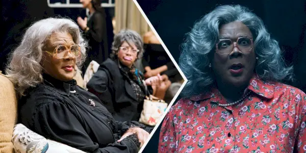 マデア家の葬儀でマデアを演じるタイラー・ペリーとブー!マデアハロウィン