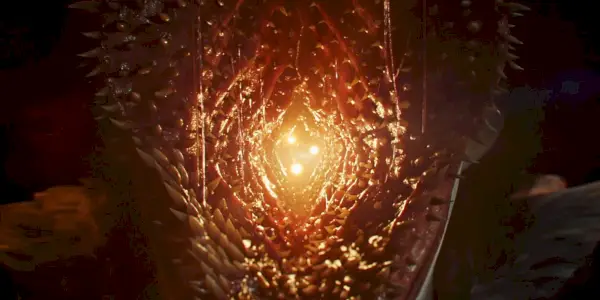 Pennywise abre la boca para mostrar las luces muertas en It