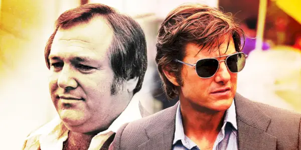 Barry Seal og Tom Cruise som Barry Seal i American Made.