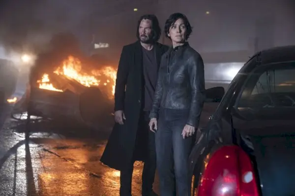 keanu reeves, néo, carrieanne moss, trinité, les résurrections matricielles