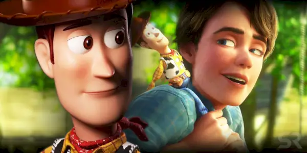 Woody in Toy Story 4 und Andy in Toy Story 3