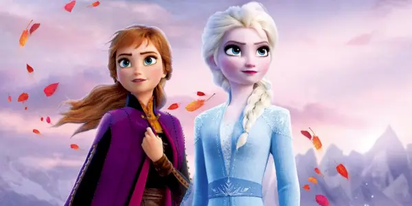 Anna og Elsa på Frozen 2-plakaten