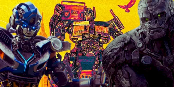 Un'immagine di Optimus Prime e dei Maximal che stanno insieme in Transformers: Rise of the Beasts