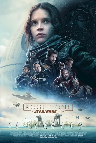 Plakat filmu „Łotr 1” przedstawiający historię Gwiezdnych Wojen