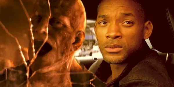 Imagen compuesta de Darkseeker y Will Smith en I Am Legend