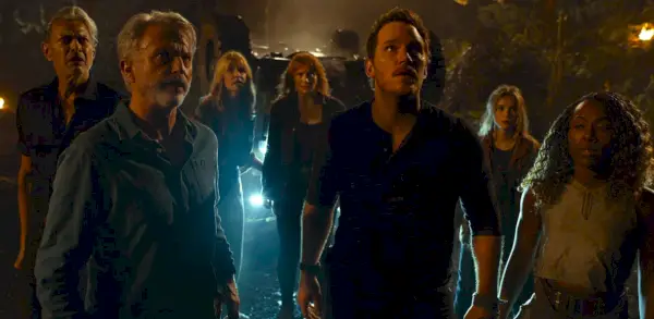Džefs Goldblums, Sems Neils, Laura Derna, Braiss Dalass Hovards, Kriss Prats, Jurassic World Dominion treileris