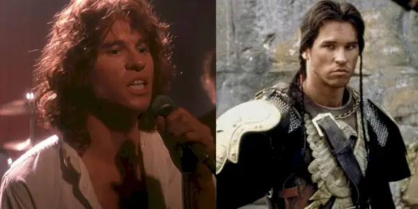 Jim Morrison opptrer på scenen i The Doors og Madmartigan står alene ved en klippe i Willow