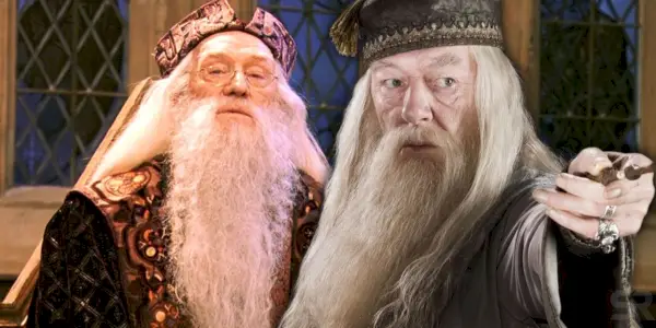 Les acteurs de Harry Potter Dumbledore, Richard Harris et Michael Gambon