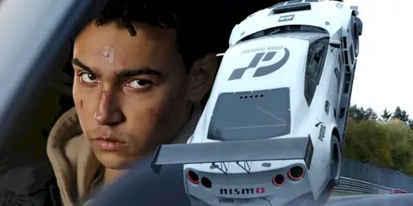 Smíšený obrázek Archieho Madekweho a havárie v Gran Turismo