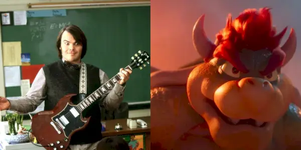 Jack Black spiller guitar i School of Rock og Bowser smiler i Super Mario Bros The Movie