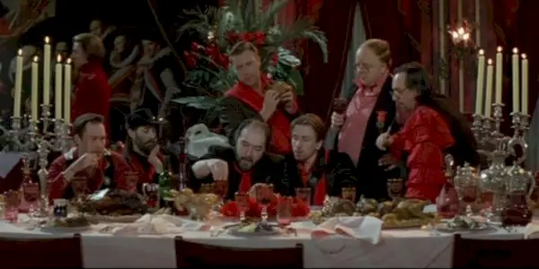 Lidé na velké večeři v The Cook, The Thief, Jeho žena a její milenec
