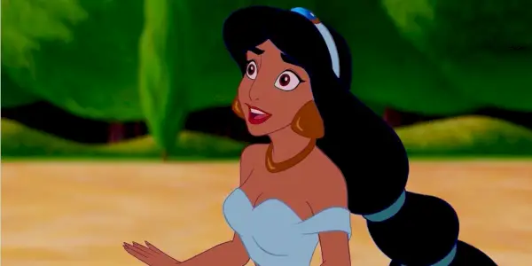 Jasmine ser overrasket ut i Aladdin