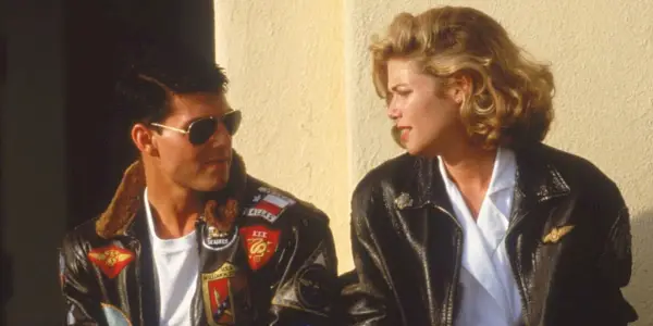 Tom Cruise y Kelly McGillis en Top Gun