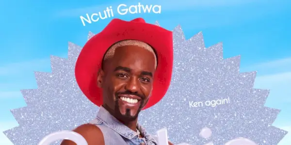 Ncuti Gatwa als Ken in der Barbie-Besetzung in einem Charakterplakat